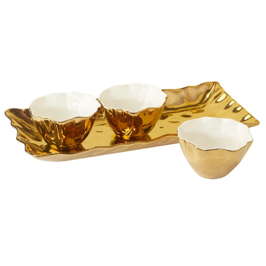 Coast 4Pc Tray and Condiment Bowls 14.25In X 6In