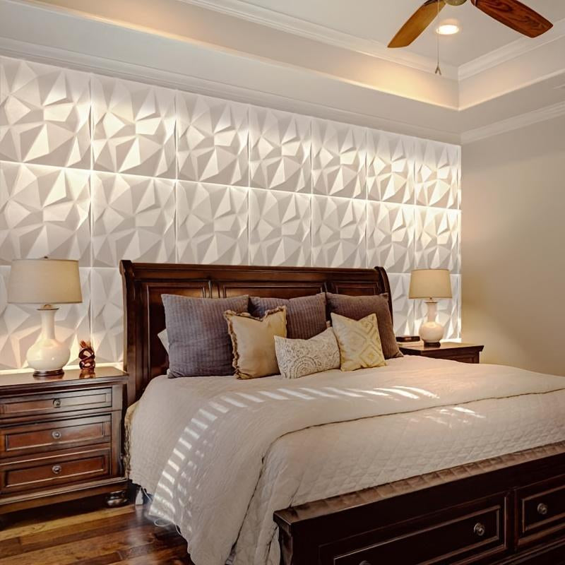 3D Art Wall Panel, Modern Decorative Wall Panel, Waterproof 3D Tiles Decor for Gaming Room Bedroom Living Room Hotel