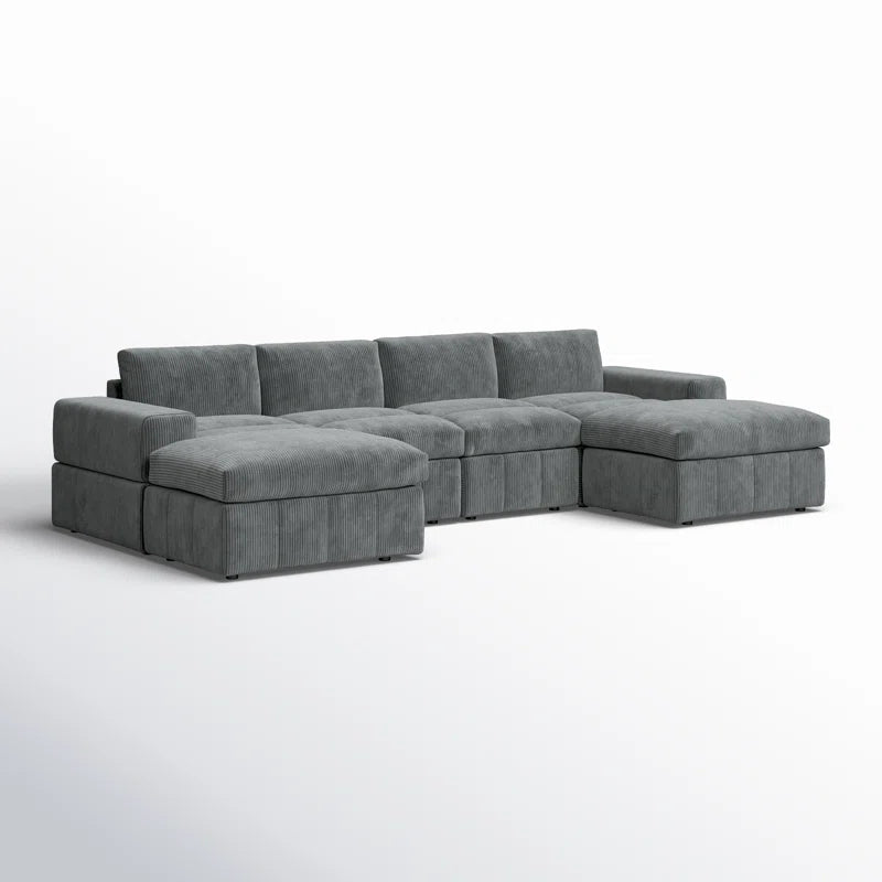 Tondreau 6 - Piece Corduroy Sectional