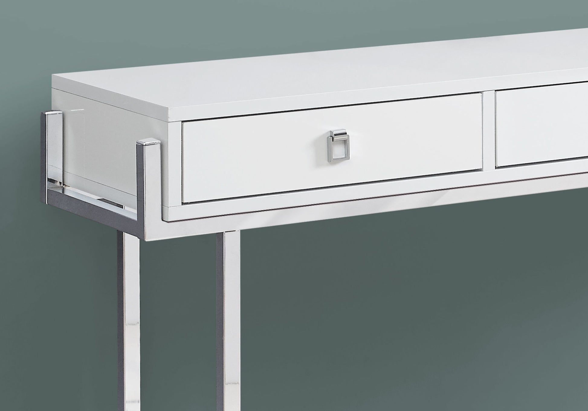 48" White and Silver Console Table And Drawers-4