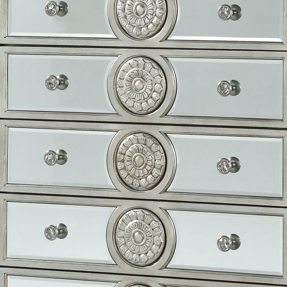 21" X 44" X 56" Mirrored Wood Chest-5