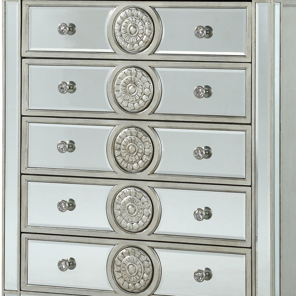 21" X 44" X 56" Mirrored Wood Chest-3