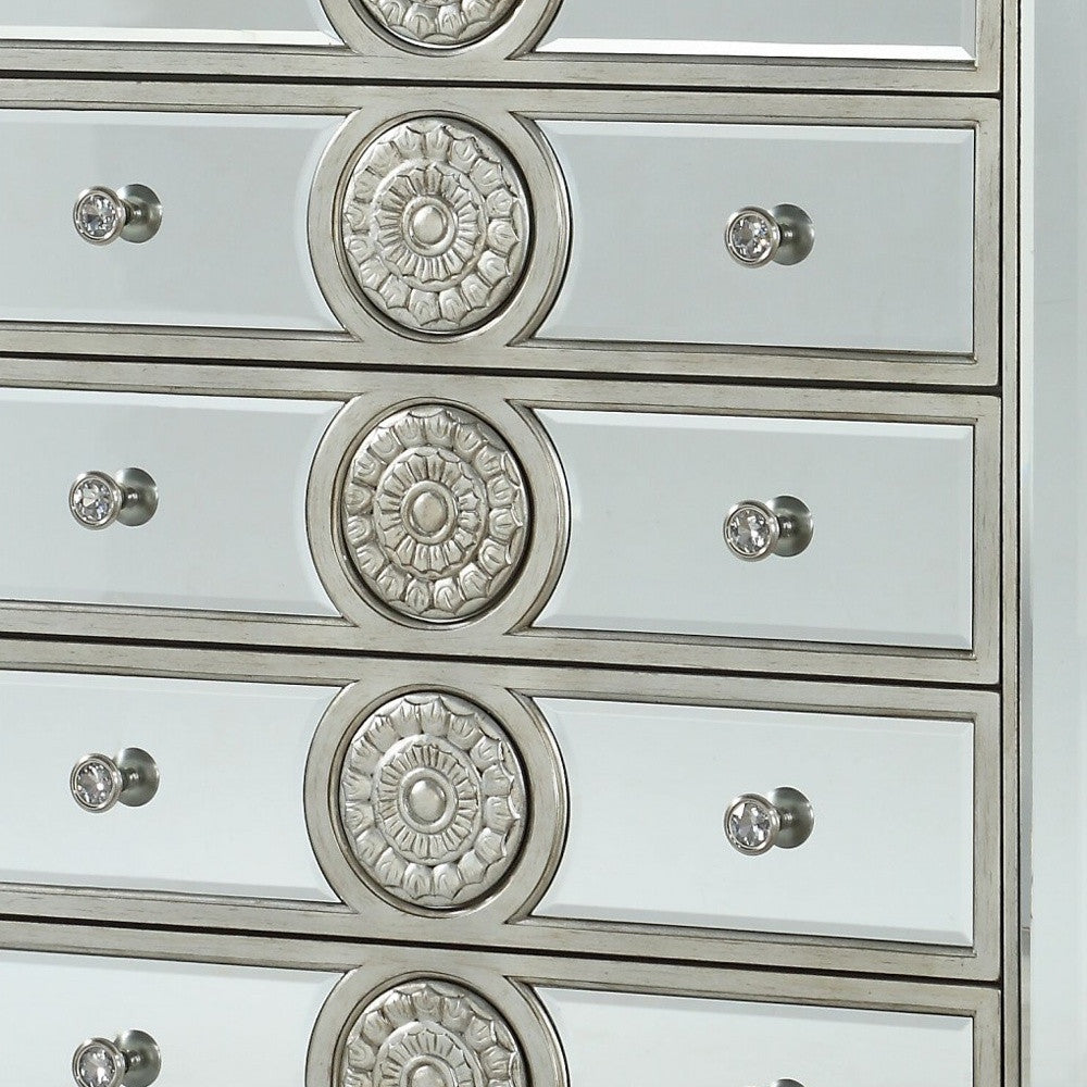 21" X 44" X 56" Mirrored Wood Chest-4