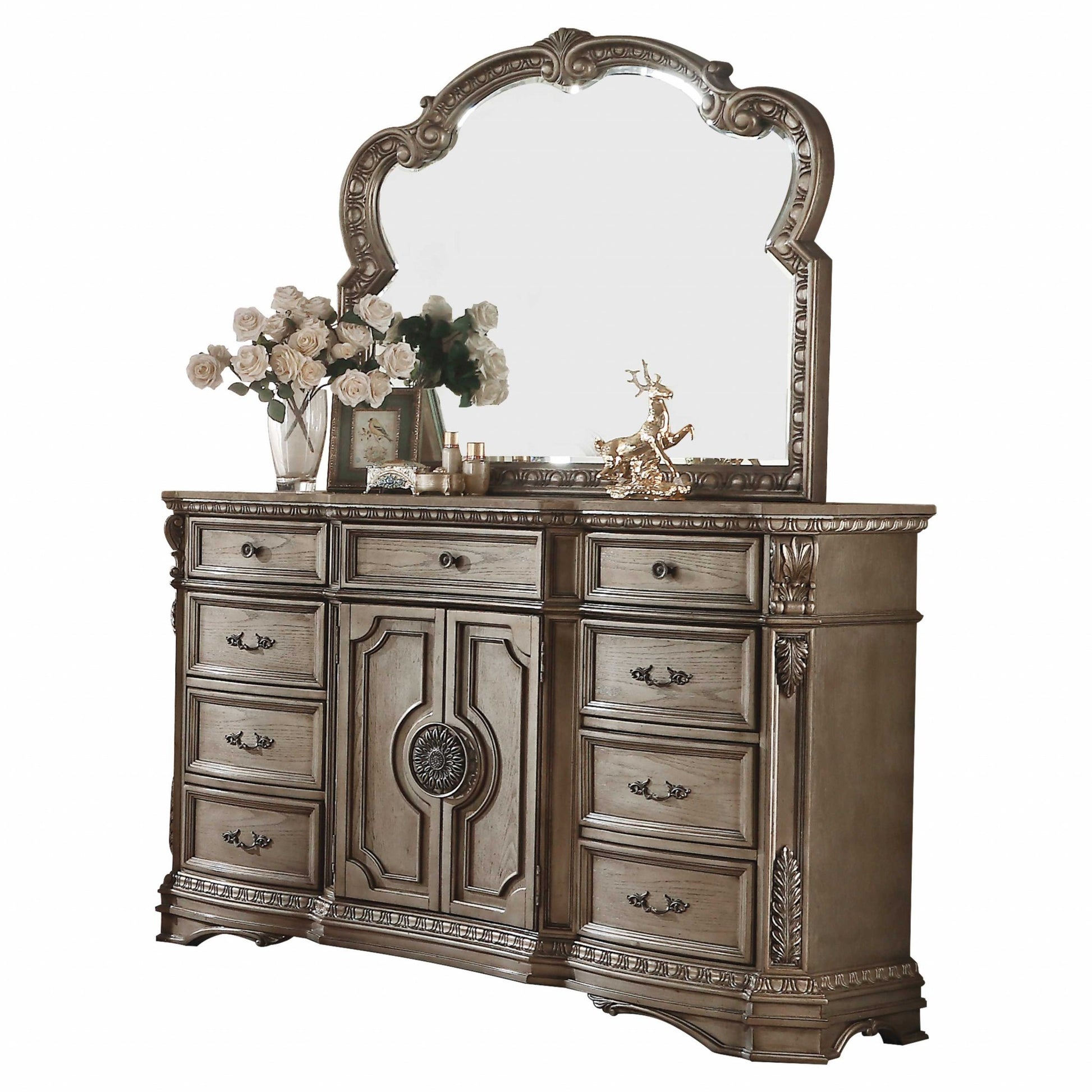 18" Brown Solid Wood Combo Dresser-0