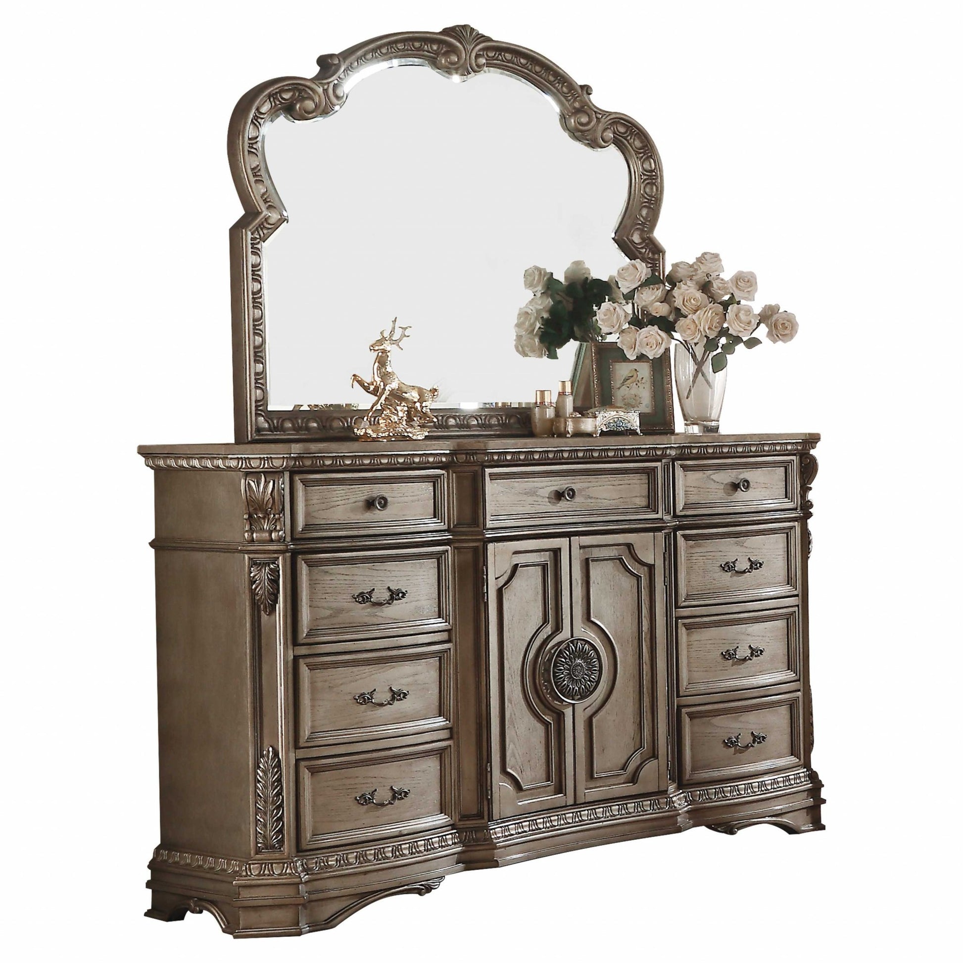 18" Brown Solid Wood Combo Dresser-2