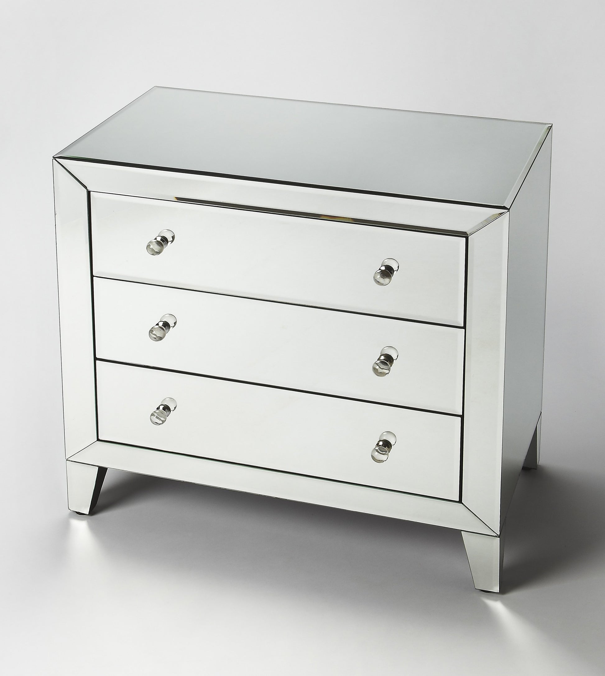 30" Clear Glass Three Drawer Chest-8