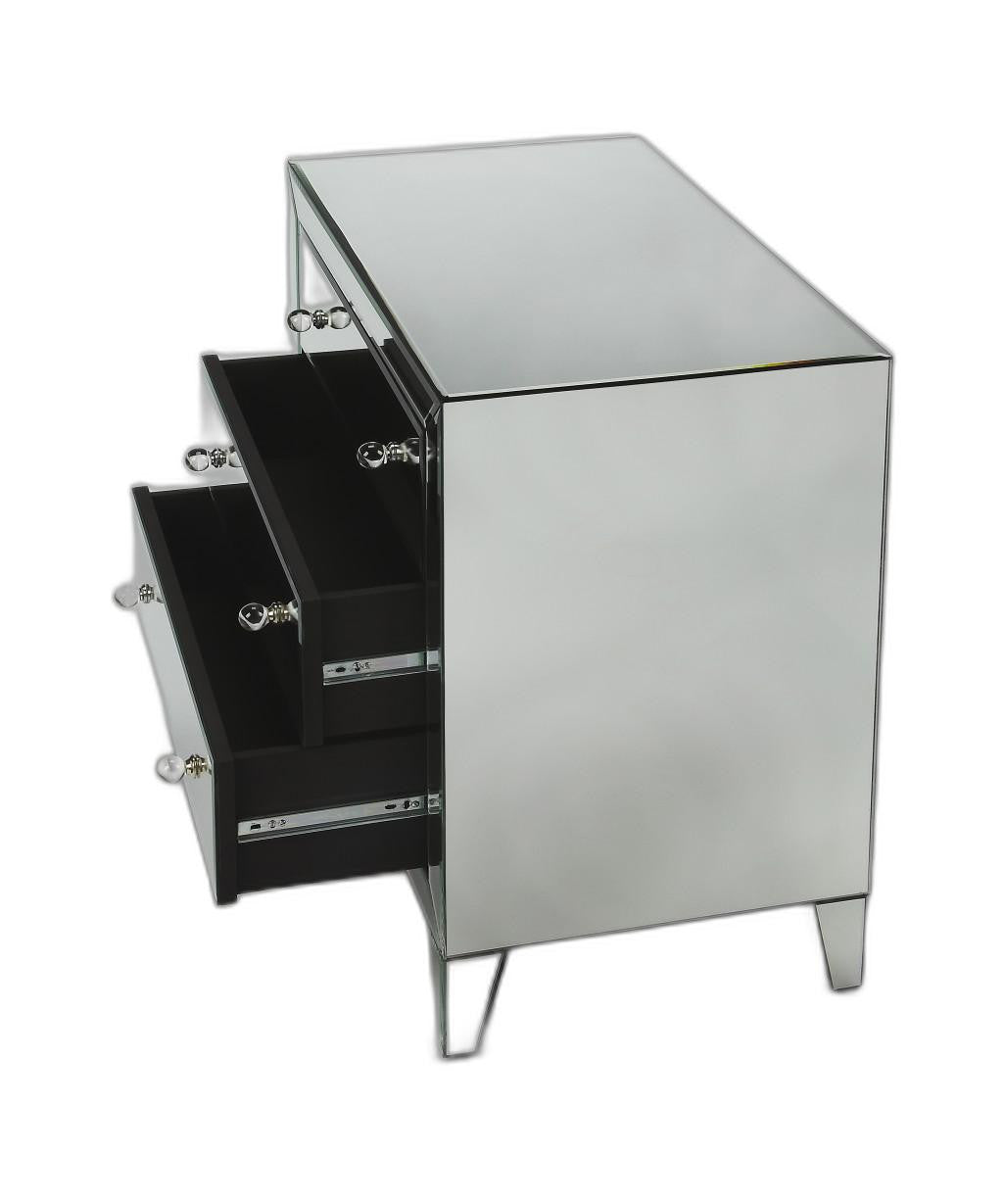 30" Clear Glass Three Drawer Chest-2