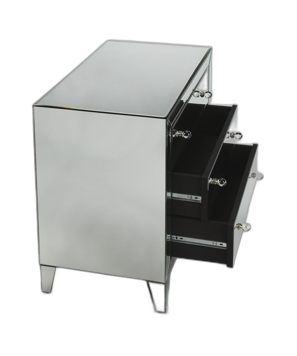 30" Clear Glass Three Drawer Chest-3