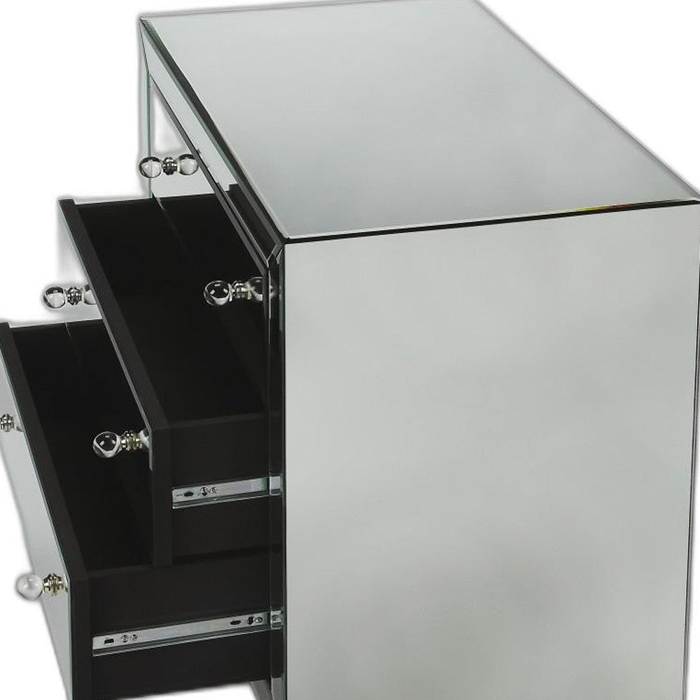 30" Clear Glass Three Drawer Chest-5