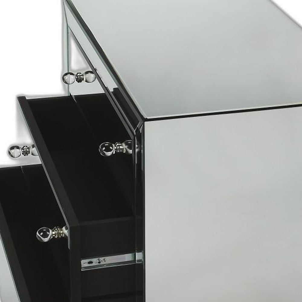 30" Clear Glass Three Drawer Chest-6