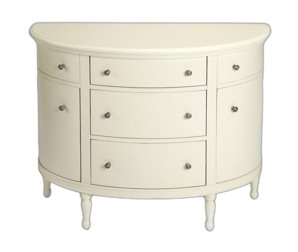 41" White Solid Wood Five Drawer Sideboard with Two Doors-2