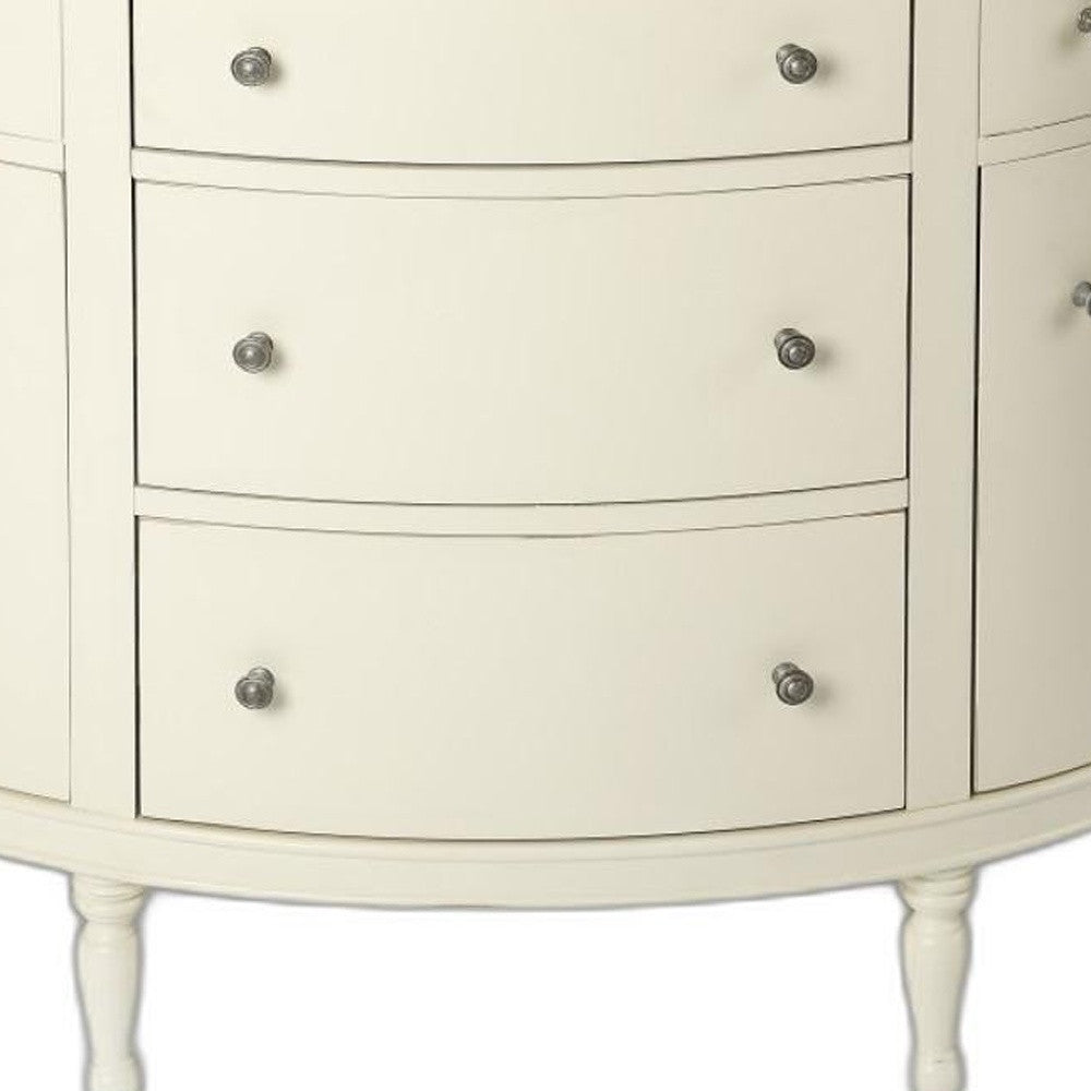 41" White Solid Wood Five Drawer Sideboard with Two Doors-4