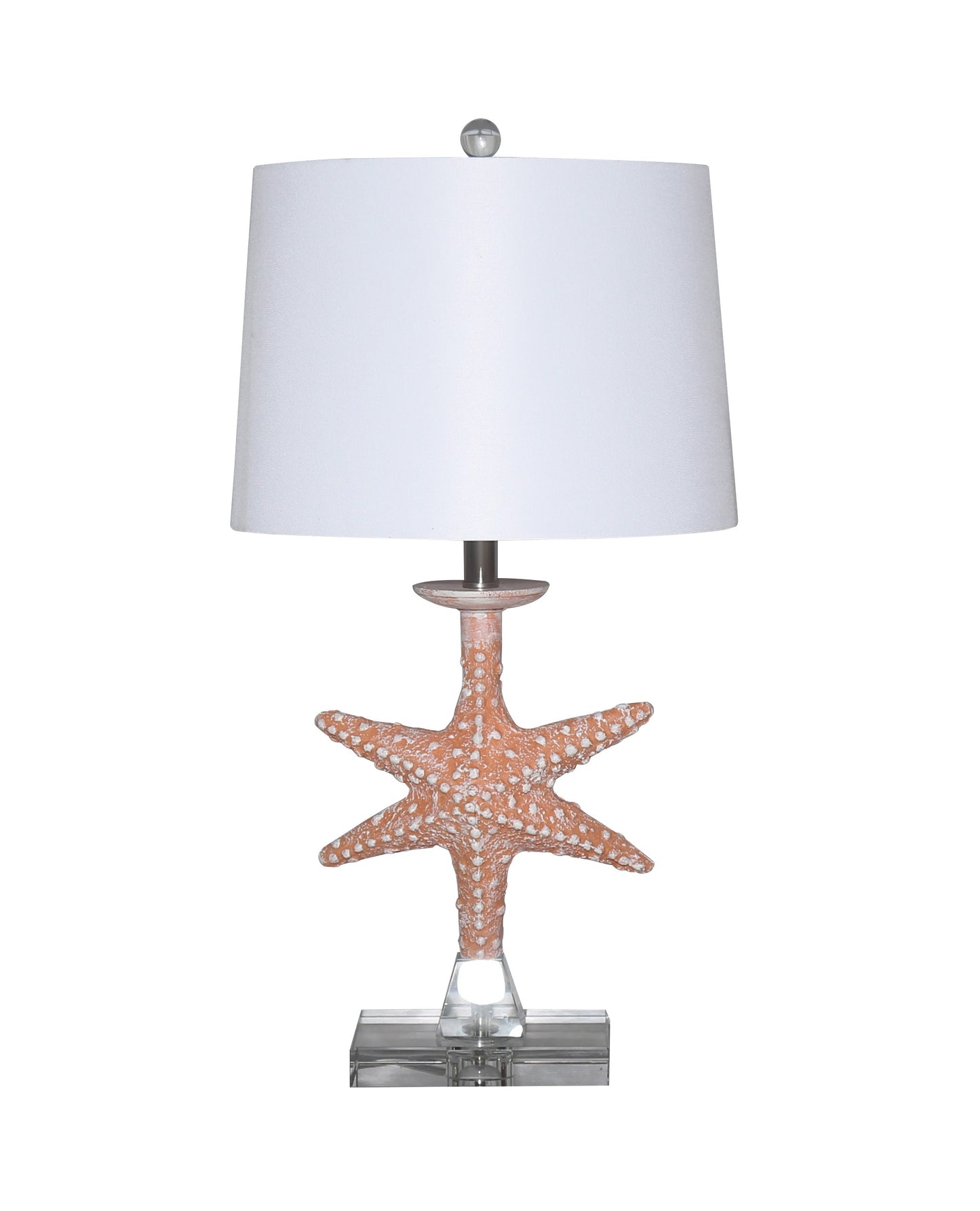 Set of Two 28" Clear Table Lamp With White Drum Shade-1