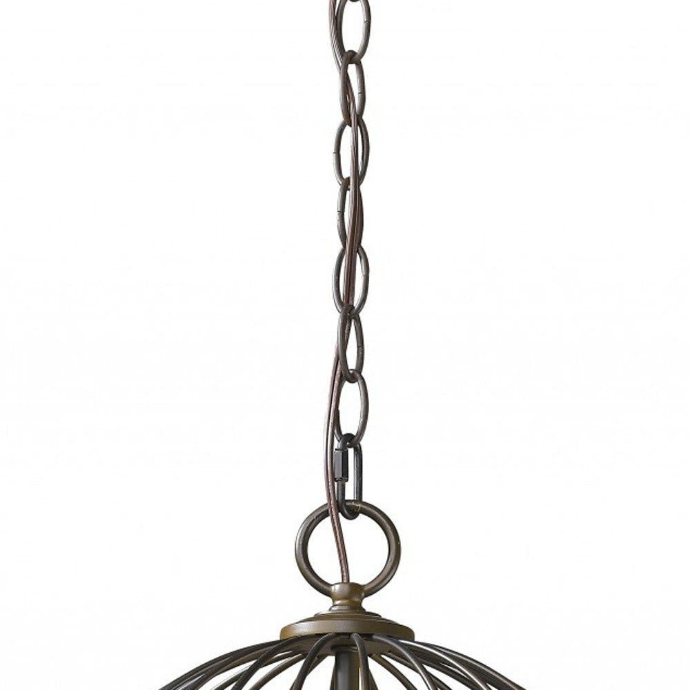 Aria 3-Light Oil-Rubbed Bronze Globe Pendant With Mother Of Pearl Accents-3