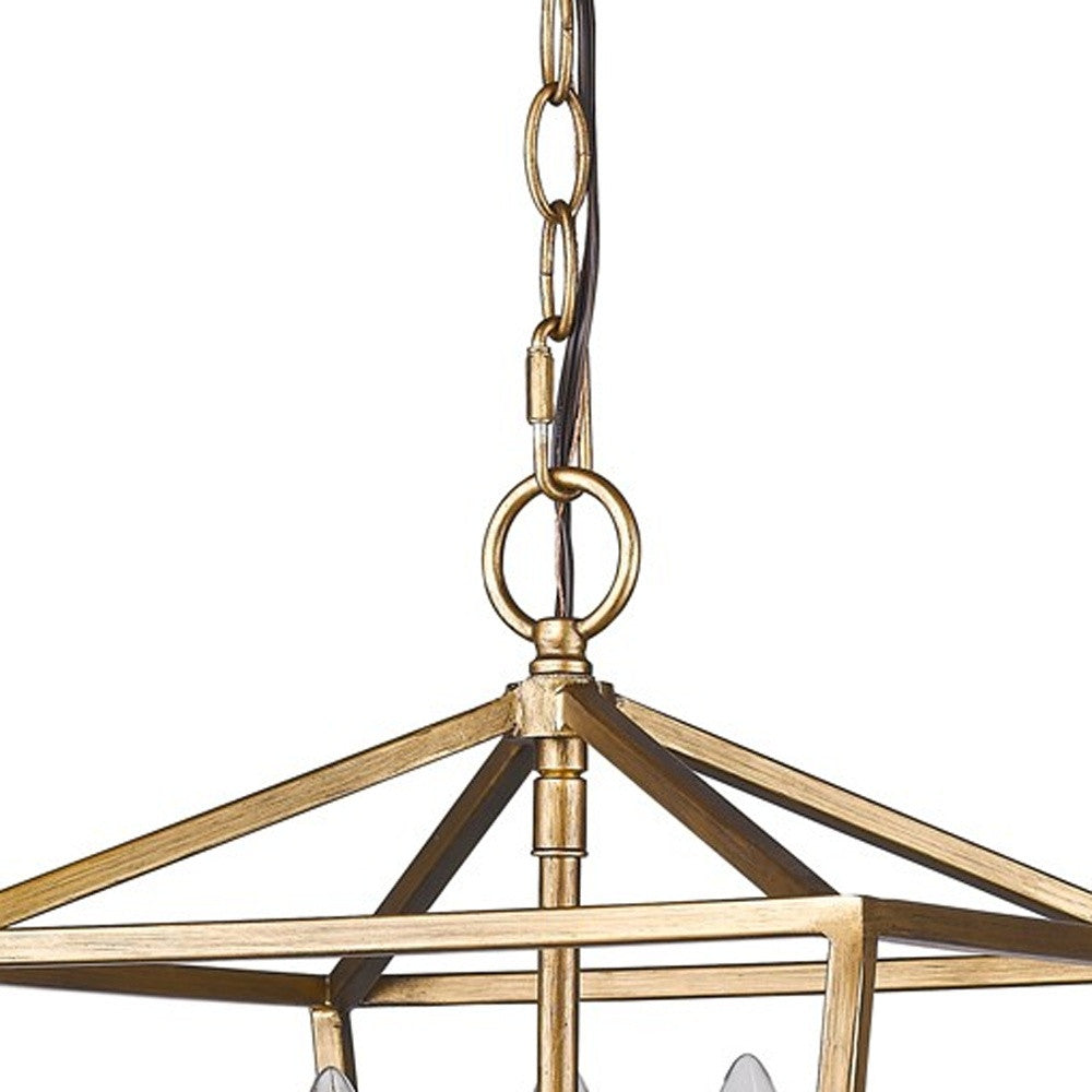 Kennedy 3-Light Antique Gold Pendant With Crystal Bobeches-4