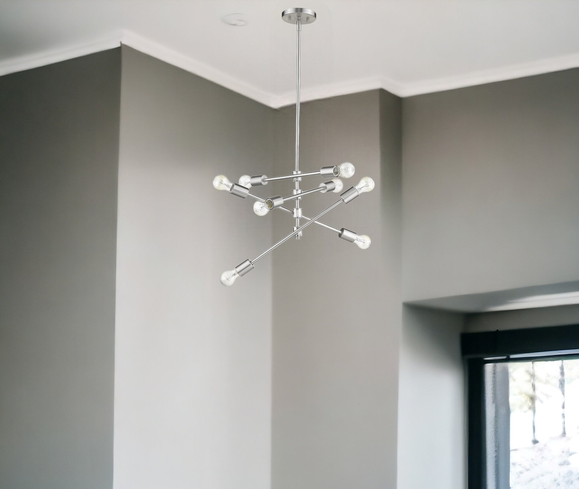 Calix 8-Light Satin Nickel Pendant-1