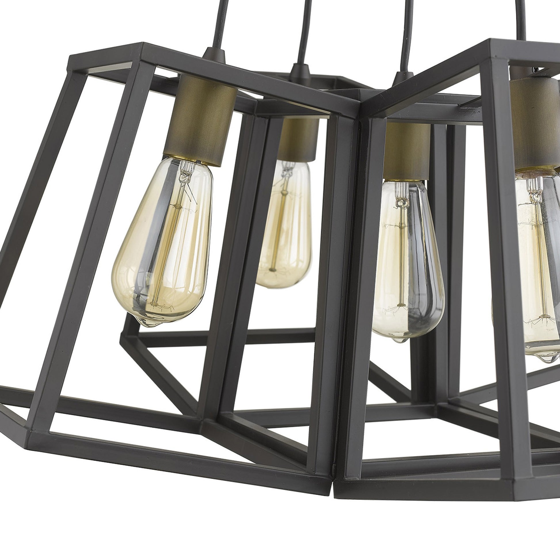 Bronze Lantern Five Light Metal Dimmable Chandelier-4
