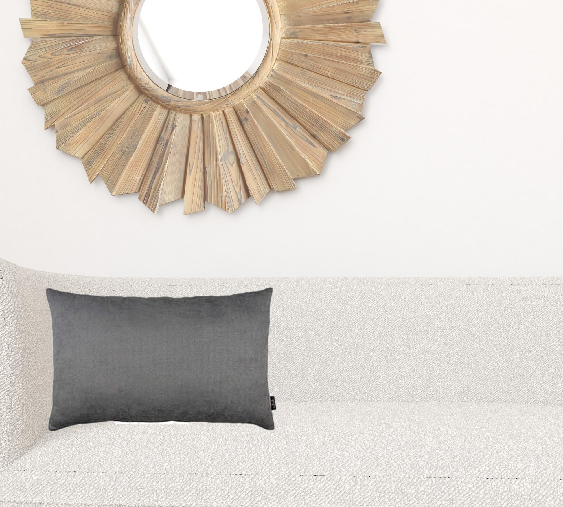 Set Of Two 12" X 20" Gray Zippered Polyester Lumbar Pillow Cover-1