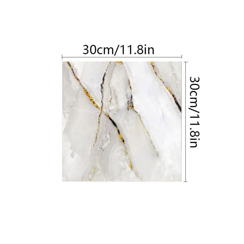 Self Adhesive Marble Pattern Wall Sticker, 20Pcs Waterproof & Heat Resistant Wall Decal, Wall Decor for Home Kitchen & Bathroom