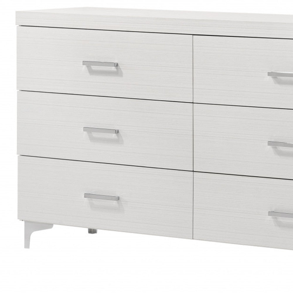 58" White Solid and Manufactured Wood Six Drawer Double Dresser-3