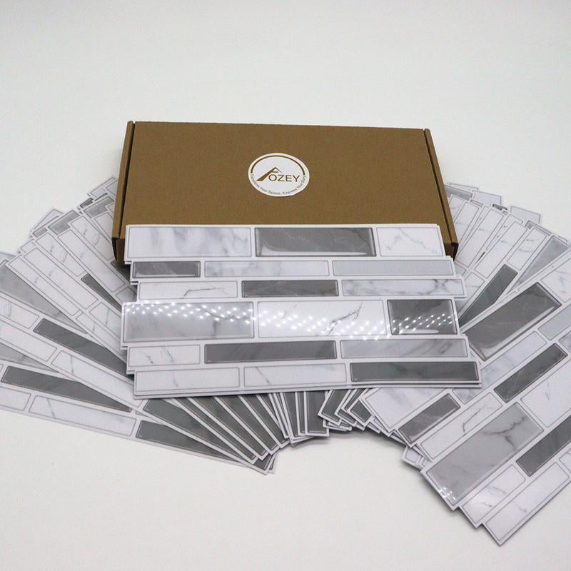 Aozey Marble Pattern Wall Sticker, 26 Pcs Backsplash Stick Tiles, Self-Adhesive Wall Stickers, Peel & Stick Wall Decal, Kitchen Bathroom Wall Decor Decorative Decorations Supplies Stars Ornaments