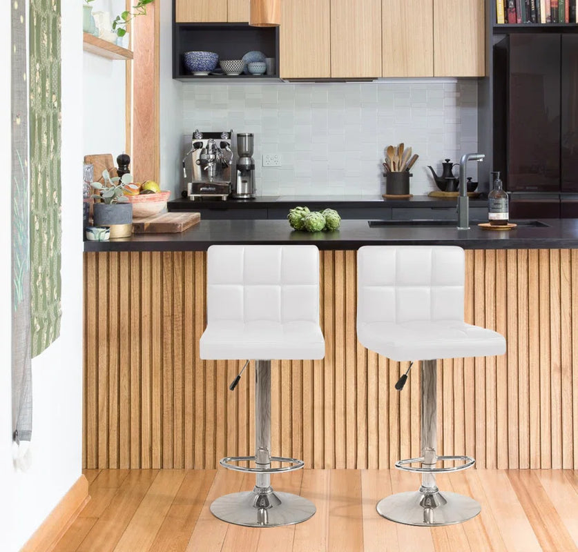 Everything Home Swivel Upholstered Counter Stool with Metal Frame