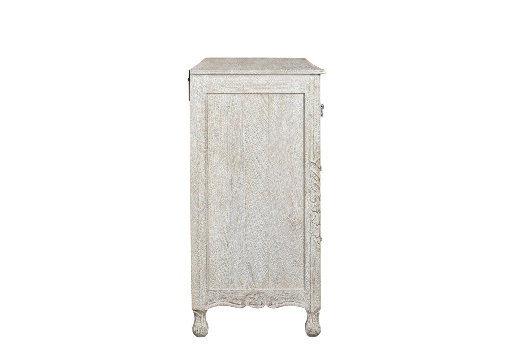 57" White Solid Wood Seven Drawer Dresser-2