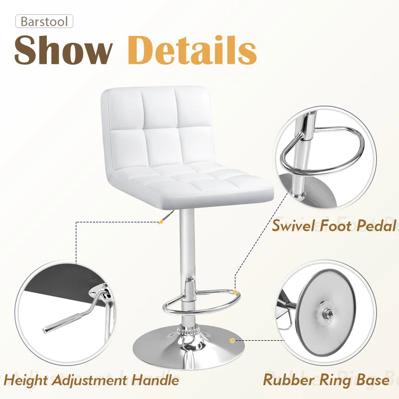 Everything Home Swivel Upholstered Counter Stool with Metal Frame