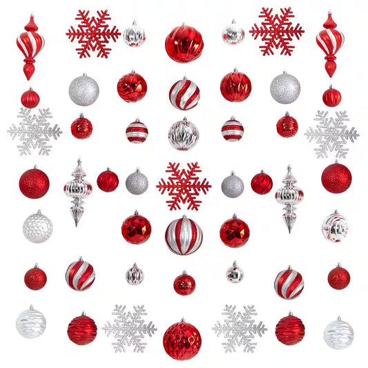 Holiday Deluxe 3.5 In. Multicolor Shatterproof Assorted Ornaments (81-Pack)