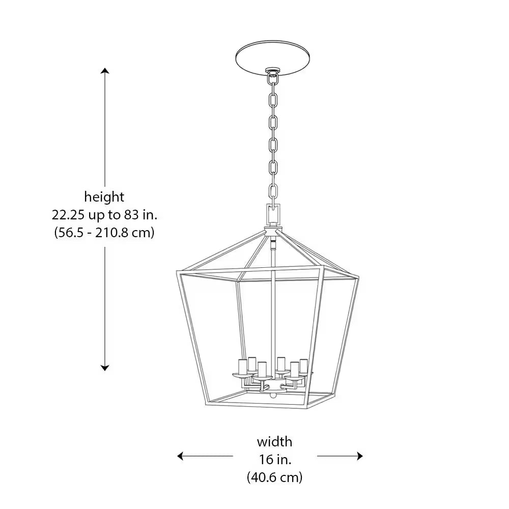 Weyburn 6-Light Black and Faux Wood Farmhouse Chandelier Light Fixture with Caged Metal Shade