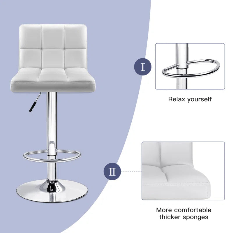 Everything Home Swivel Upholstered Counter Stool with Metal Frame