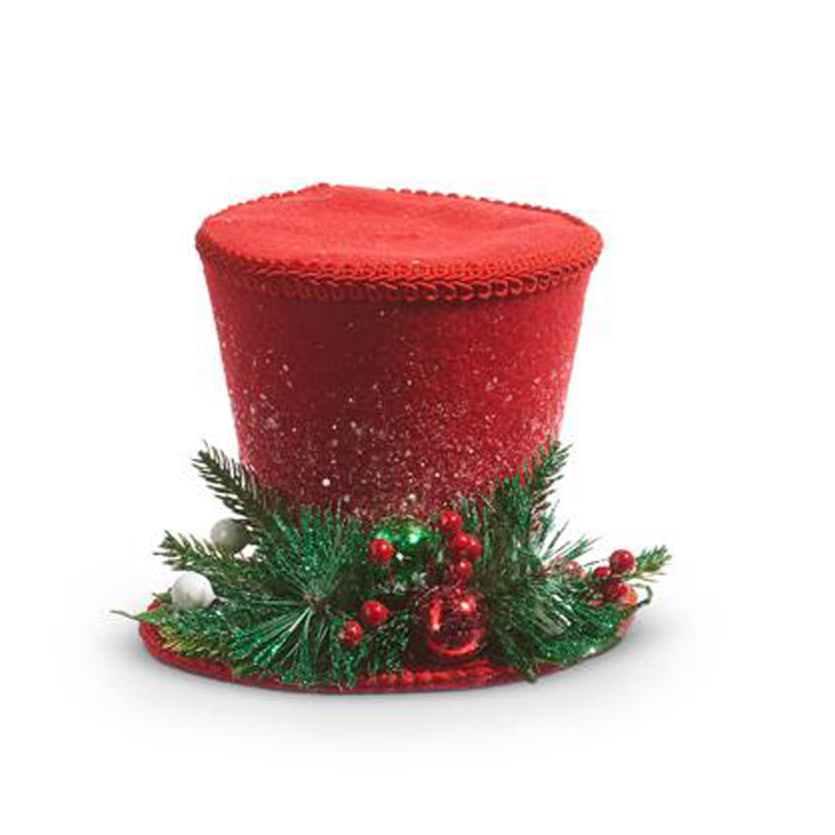 7" Red Top Hat Ornament by Raz Imports-0