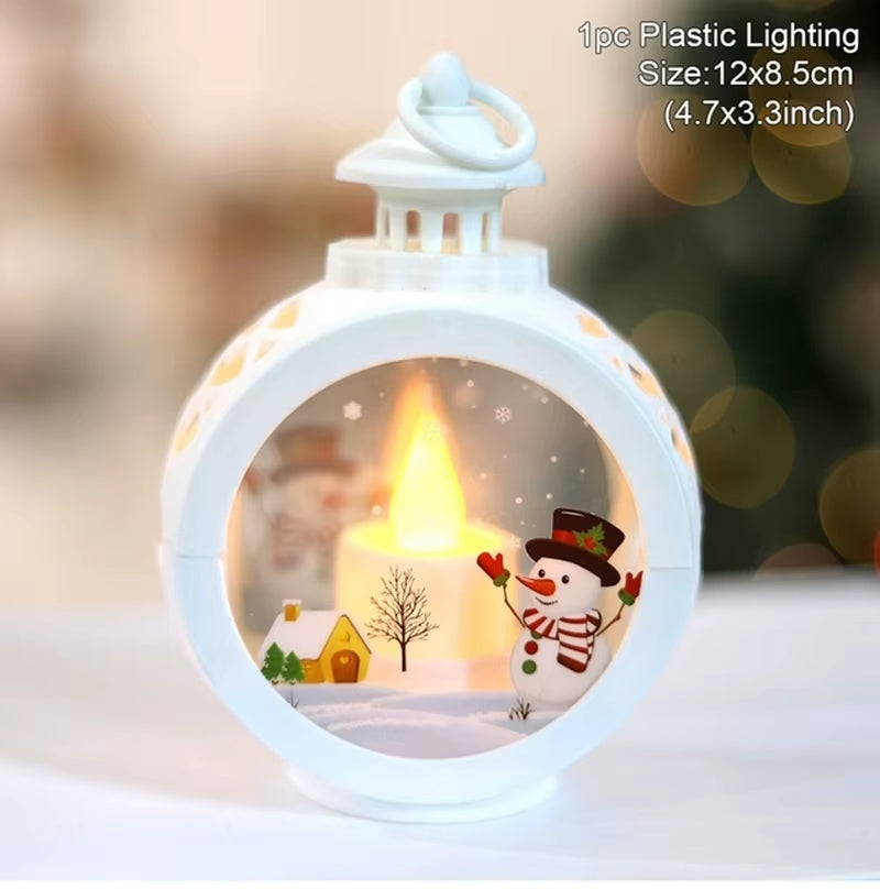 Christmas round Wind Light Merry Christmas Decoration for Home Ornaments Xmas Gift New Year
