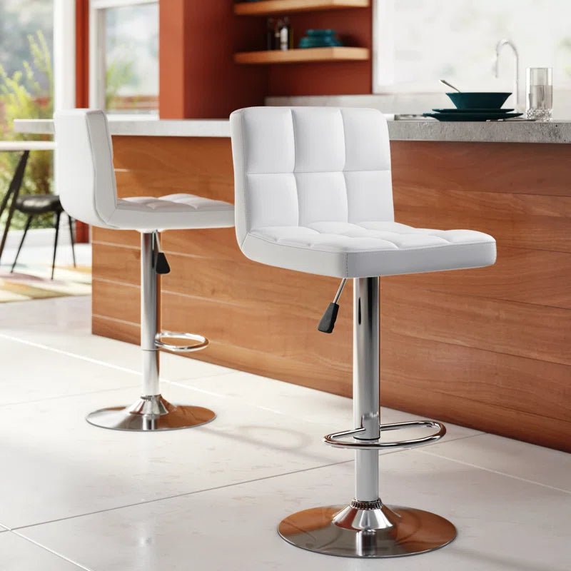 Everything Home Swivel Upholstered Counter Stool with Metal Frame