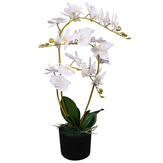 “Tall 29.5” Faux White Orchid in Pot – Artificial Orchid Plant for Modern Office & Home Decor”