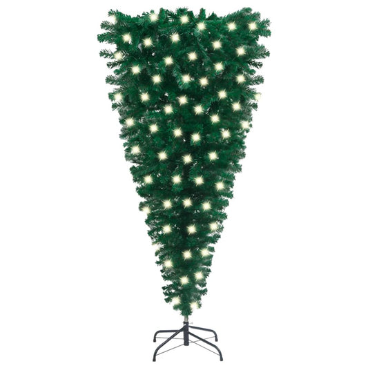 Upside-down Artificial Pre-lit Christmas Tree Party Decoration Green