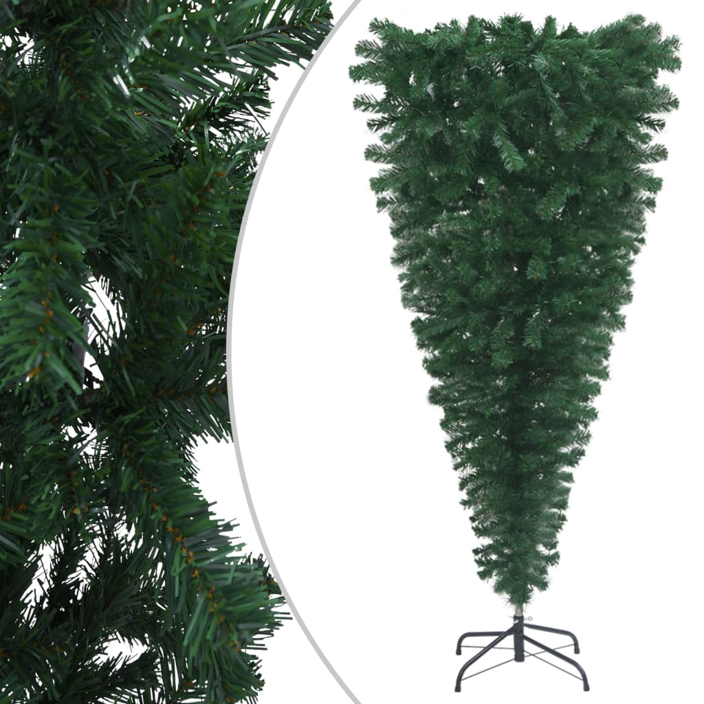 Upside-down Artificial Pre-lit Christmas Tree Party Decoration Green
