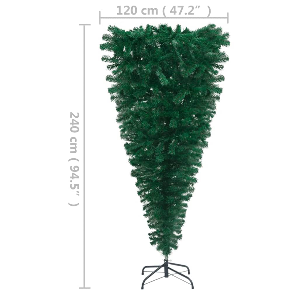 Upside-down Artificial Pre-lit Christmas Tree Party Decoration Green
