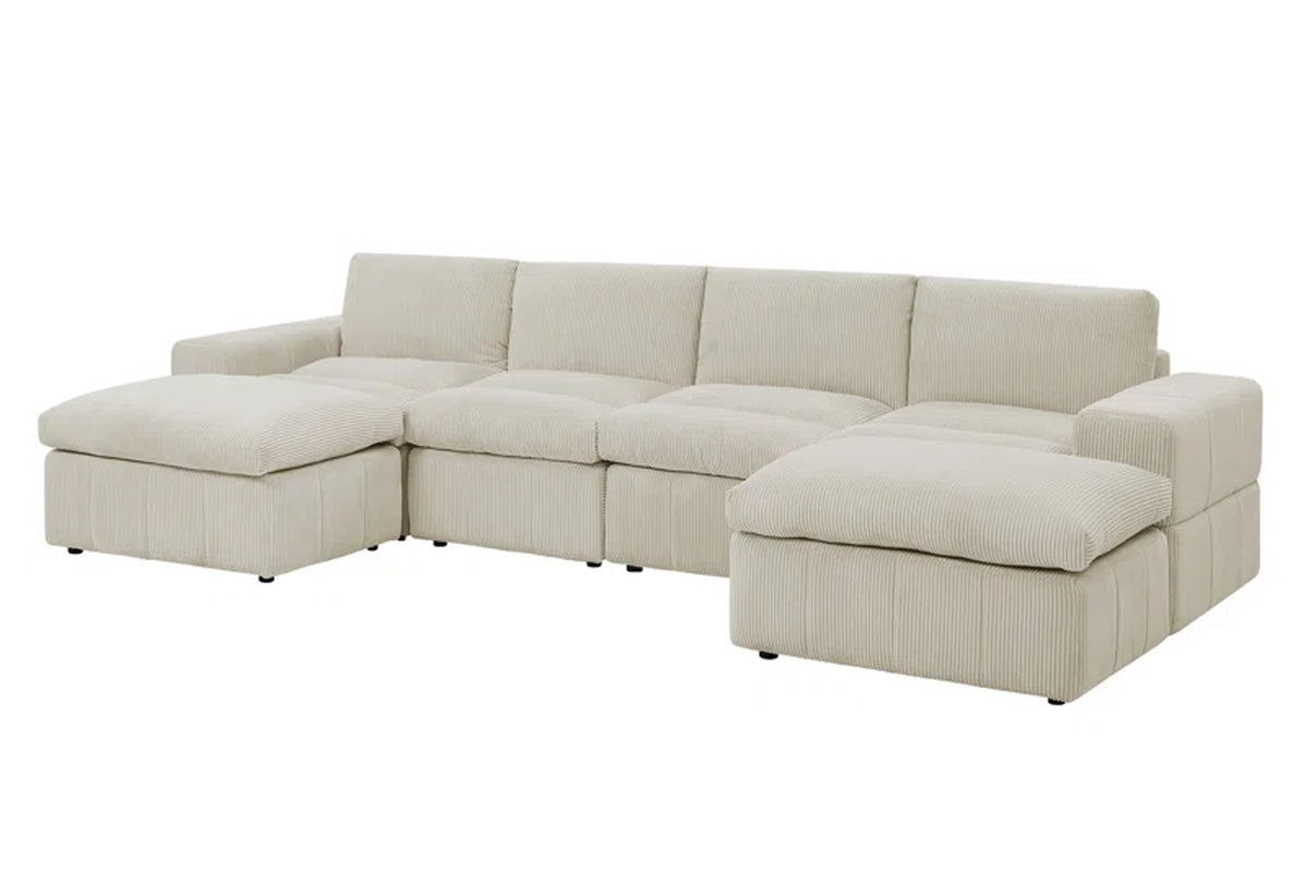 Tondreau 6 - Piece Corduroy Sectional