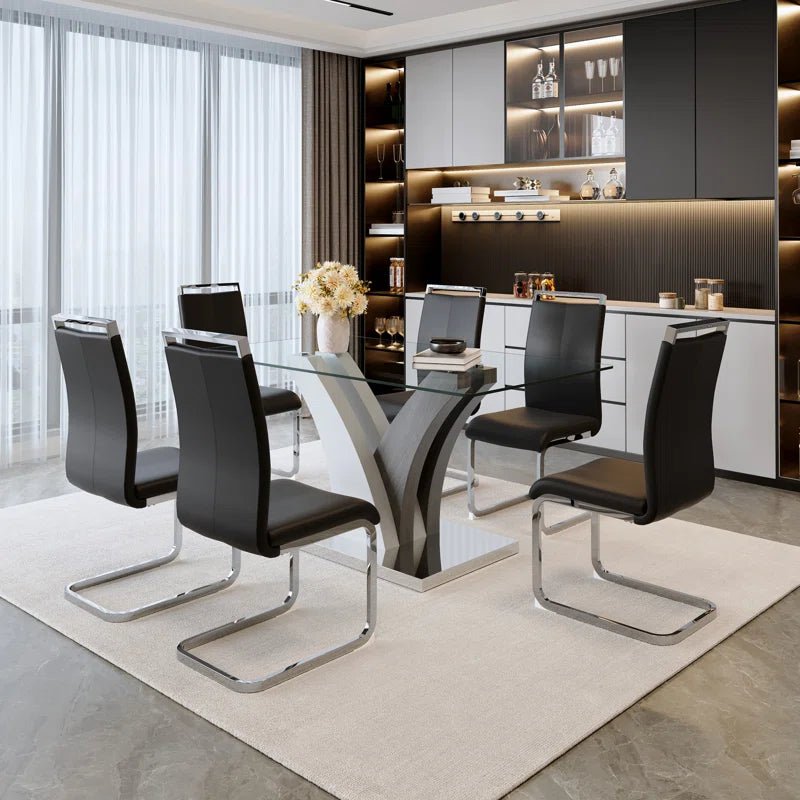 Modern Tempered Glass Dining Set -