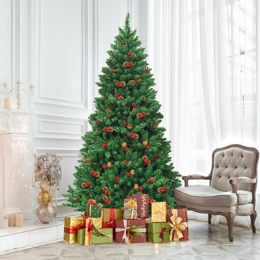 6.5 Feet Pre-lit Hinged Christmas Tree with LED Lights-4