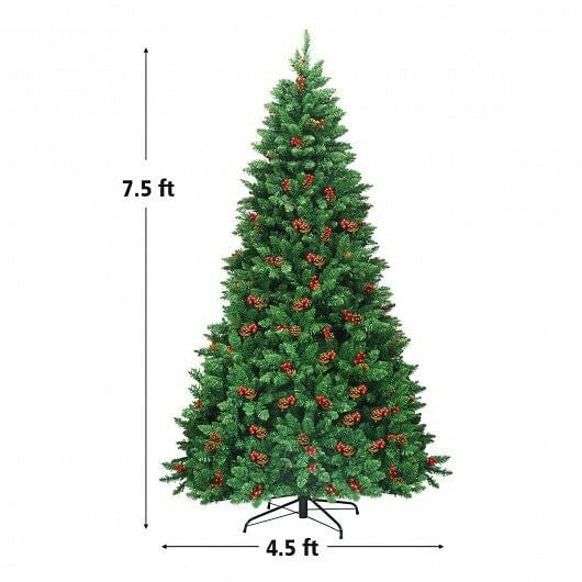 7.5 Feet Pre-lit Hinged Christmas Tree with 550 LED Lights