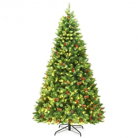 7.5 Feet Pre-lit Hinged Christmas Tree with 550 LED Lights