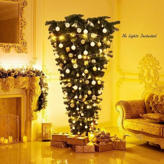 7 Feet Unlit Upside Down Artificial Christmas Tree-1