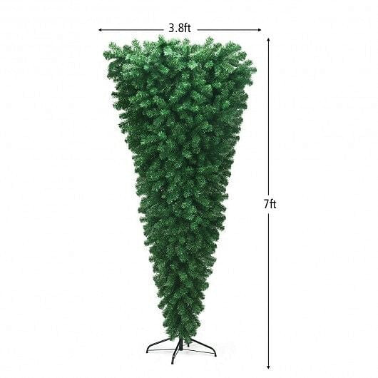 7 Feet Unlit Upside Down Artificial Christmas Tree-4
