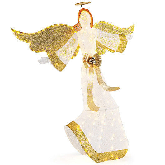 5.2 Feet Christmas Pre-Lit Angel with Halo Wings