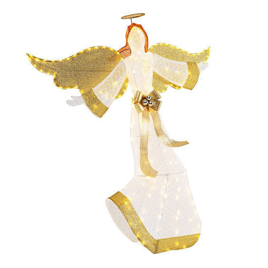 5.2 Feet Christmas Pre-Lit Angel with Halo Wings