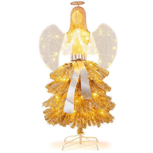 5.2 Foot Lighted Angel Artificial Christmas Tree with Warm White LED Lights