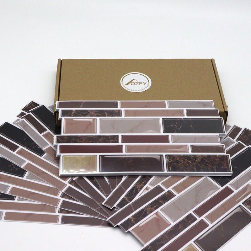 Aozey Marble Pattern Wall Sticker, 26 Pcs Backsplash Stick Tiles, Self-Adhesive Wall Stickers, Peel & Stick Wall Decal, Kitchen Bathroom Wall Decor Decorative Decorations Supplies Stars Ornaments