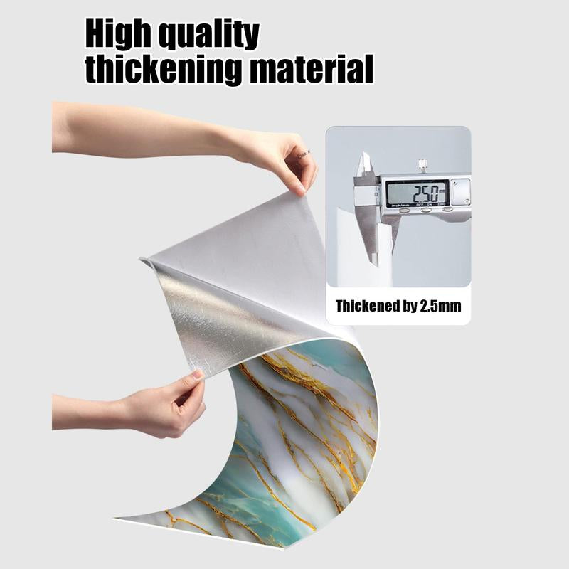 Marble Pattern Wall Sticker, Self Adhesive Wall Paper, Waterproof & Moisture-Proof Wall Sticker, Wall Decor for Home Bathroom Living Room Kitchen Bedroom, Marble Pattern Wallpaper